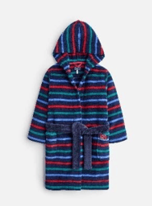 Z_ODRROBAN-NAVMSTP Navy robe with red and green stripes  100% polyester 1 through 12